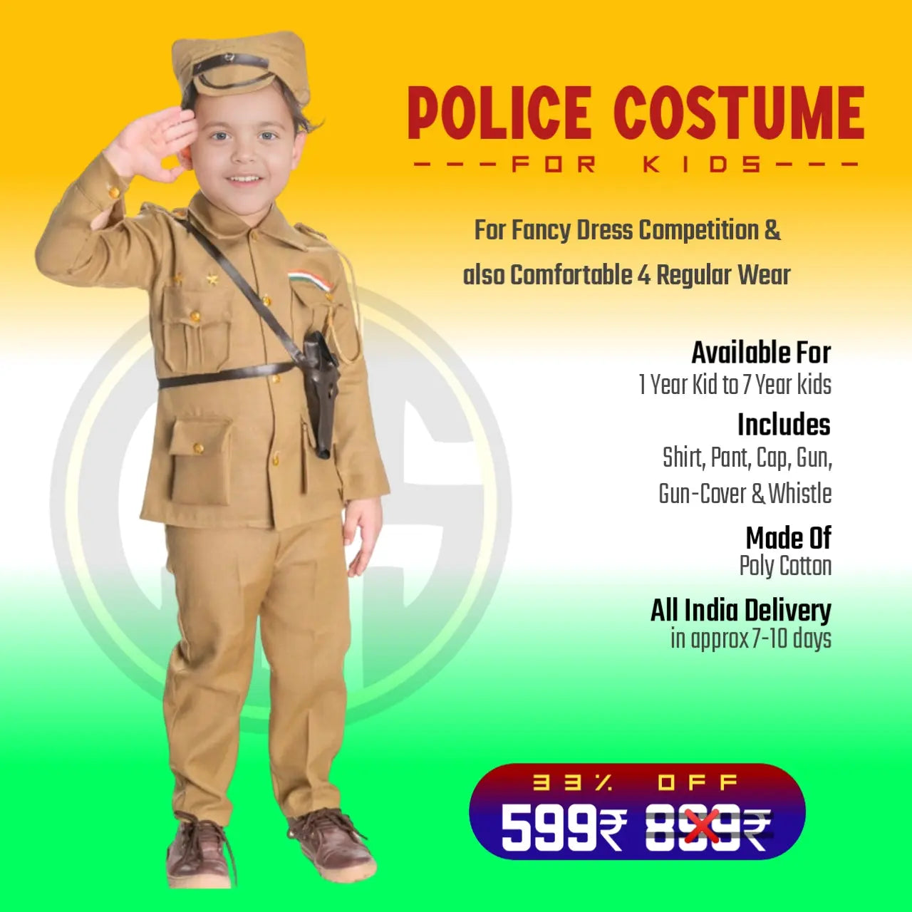 Indian Police Costume Set CBS KIDS STORE